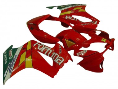 Carénages Moto Honda VFR 800 2002-2013 - Rouge Jaune Vert Fortuna Castrol Valsir 33