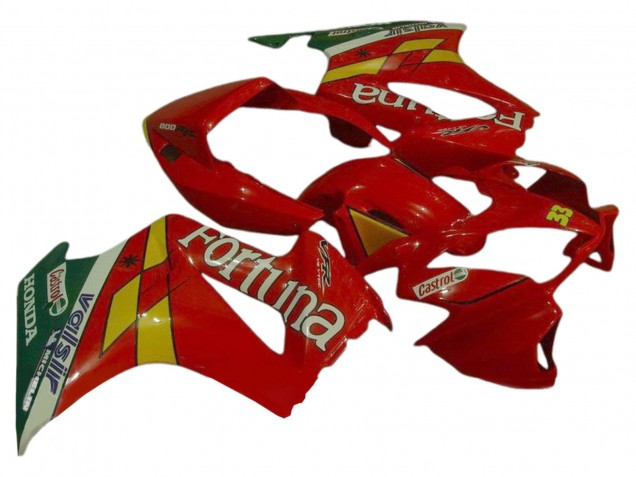 Carénages Moto Honda VFR 800 2002-2013 - Rouge Jaune Vert Fortuna Castrol Valsir 33