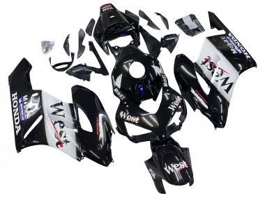 Carénages Moto Honda CBR1000RR 2004-2005 - Noir Brillant Blanc West