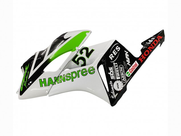 Carénages Moto Honda CBR1000RR 2004-2005 - Blanc Vert Noir Brillant Hannspree 52