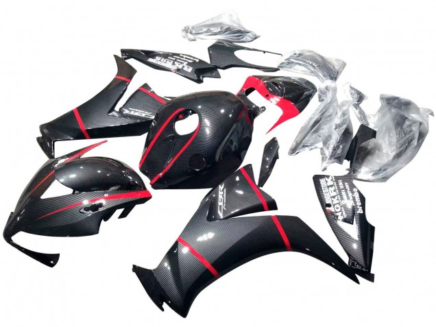 Carénages Moto Honda CBR1000RR 2012-2016 - Noir Fibre de Carbone Rouge