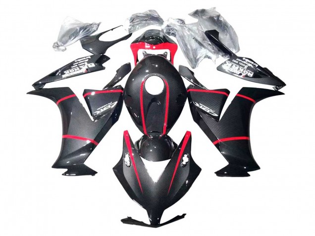 Carénages Moto Honda CBR1000RR 2012-2016 - Noir Fibre de Carbone Rouge
