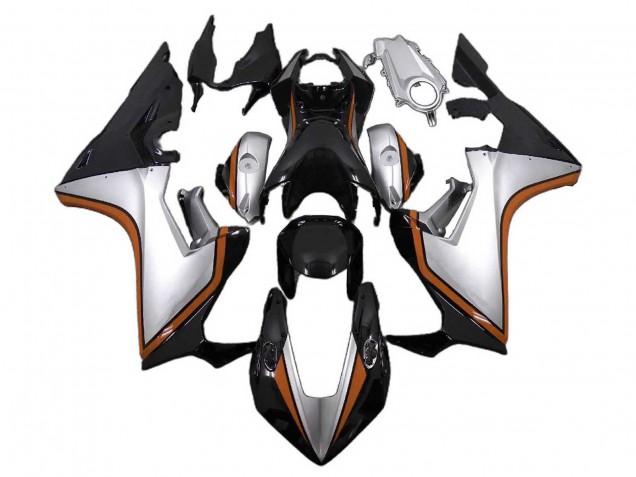 Carénages Moto Honda CBR1000RR 2017-2023 - Argent Orange Noir Brillant