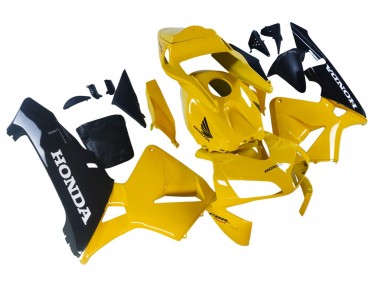Carénages Moto Honda CBR600RR 2003-2004 - Jaune Noir Brillant