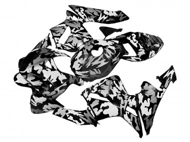Carénages Moto Honda CBR600RR 2005-2006 - Noir Blanc Gris Camouflage