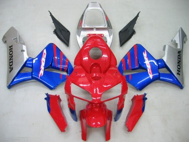 Carénages Moto Honda CBR600RR 2005-2006 - Rouge Bleu Argent