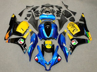 Carénages Moto Honda CBR600RR 2009-2012 - Bleu Jaune Noir Brillant Requin 46
