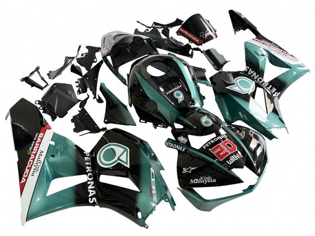 Carénage Moto Honda CBR600RR 2013-2023 - Bleu Sarcelle Noir Brillant Petronas 20
