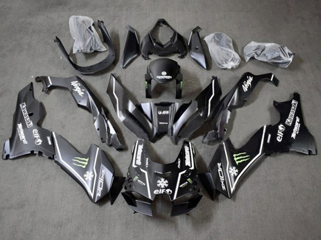 Carénages Moto Kawasaki ZX10R 2021-2025 - Noir Brillant Vert Blanc Elf Neige Monstre