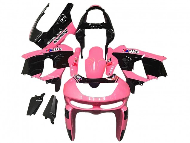 Carénages Moto Kawasaki ZX6R 1998-1999 - Rose Noir Brillant Elf Bridgestone
