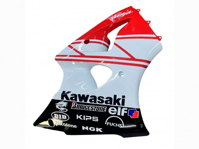 Carénages Moto Kawasaki ZX6R 2000-2002 - Blanc Rouge Noir