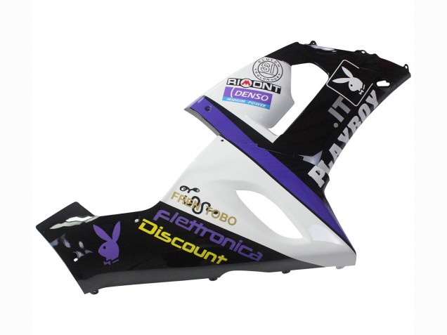 Carénages Moto Kawasaki ZX6R 2005-2006 - Blanc Violet Noir Rizoma Playboy DENSO