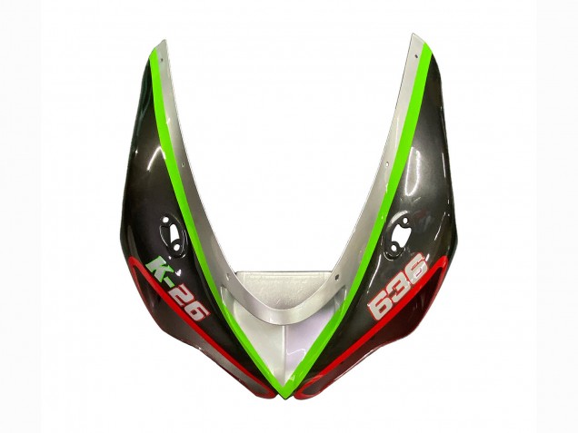 Carénages Moto Kawasaki ZX6R 2005-2006 - Noir Argent Vert Rouge K-26
