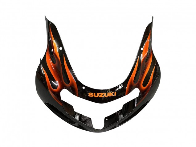 Carénages Moto Suzuki GSXR1000 2000-2002 - Noir Brillant Orange Flamme