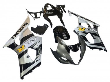 Carénages Moto Suzuki GSXR 1000 2003-2004 - Noir Brillant Argent Gris Jaune