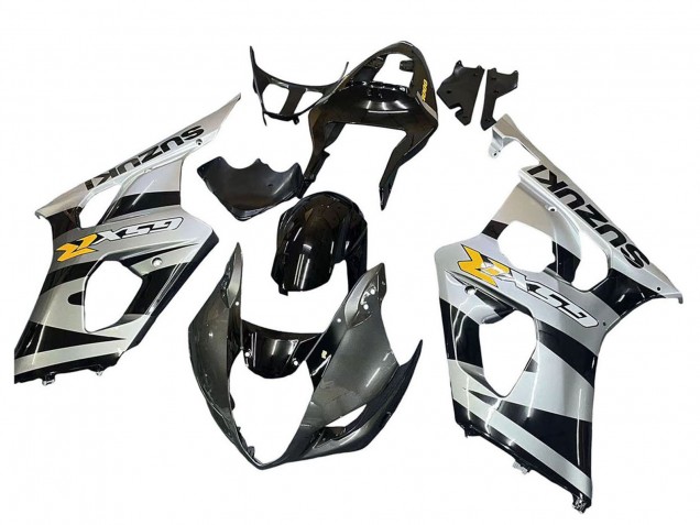 Carénages Moto Suzuki GSXR 1000 2003-2004 - Noir Brillant Argent Gris Jaune