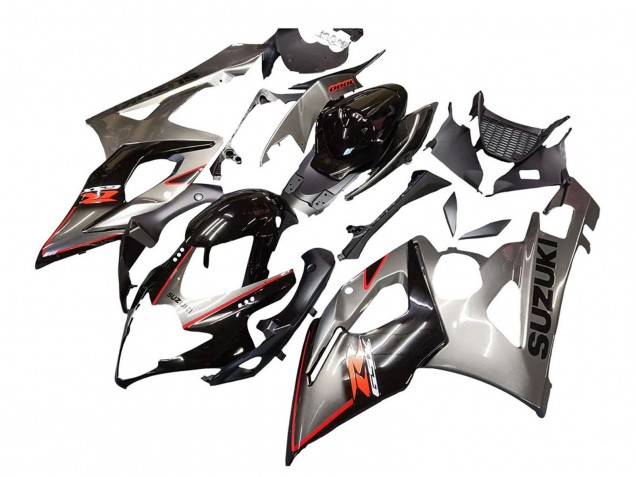 Carénage Moto Suzuki GSXR 1000 2005-2006 - Argent Noir Rouge