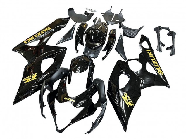 Carénages Moto Suzuki GSXR 1000 2005-2006 - Noir Brillant Or Décalque