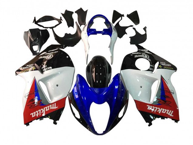 Carénages Moto Suzuki GSXR 1300 Hayabusa 1996-2007 - Blanc Bleu Rouge Makita Noir