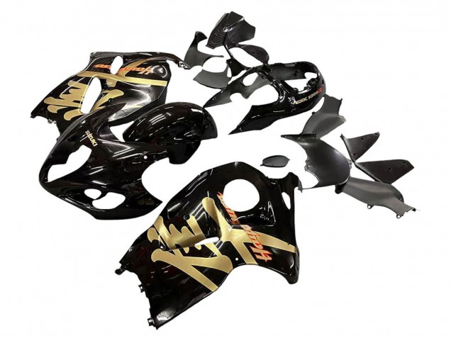 Carénages Moto Suzuki GSXR 1300 Hayabusa 1996-2007 - Noir Brillant Or Hayabusa