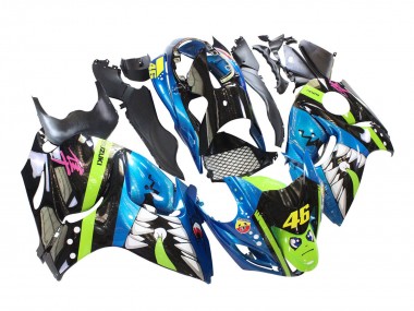 Carénages Moto Suzuki GSXR 1300 Hayabusa 2008-2020 - Bleu Vert Noir Requin 46