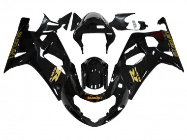 Carénages Moto Suzuki GSXR 600 / GSXR 750 2001-2003 - Noir Brillant Or Décalque