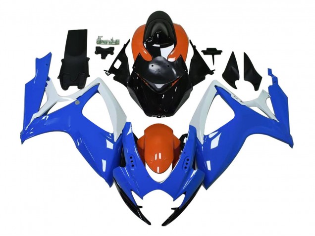 Carénages Moto Suzuki GSXR 600 / GSXR 750 2004-2005 - Blanc Bleu Orange Noir