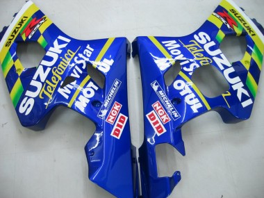 Carénages Moto Suzuki GSXR 600 / GSXR 750 2004-2005 - Bleu Blanc Jaune Vert Telefumica Motul MoviStar