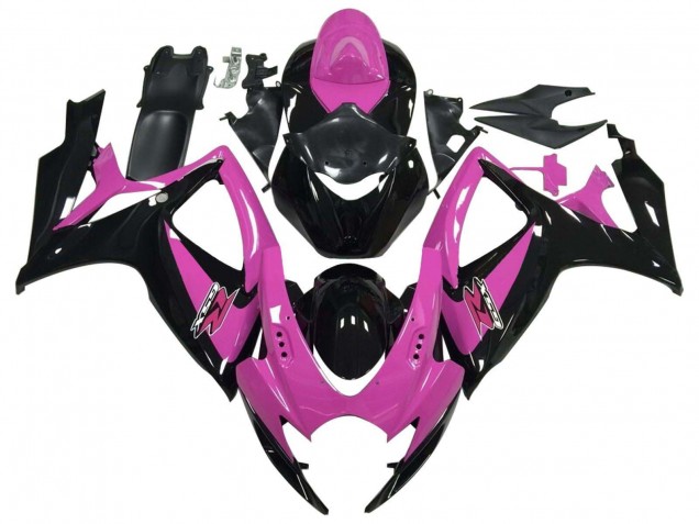 Carénage Moto Suzuki GSXR 600 / GSXR 750 2006-2007 - Rose Noir Brillant