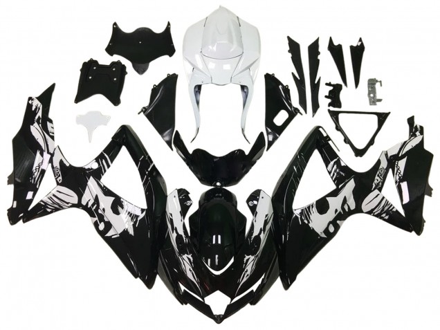 Carénages Moto Suzuki GSXR 600 / GSXR 750 2006-2007 - Noir Brillant Blanc