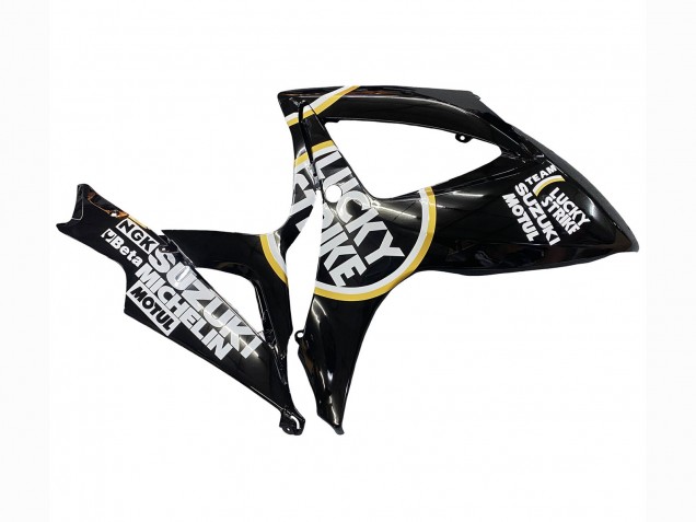Carénages Moto Suzuki GSXR 600 / GSXR 750 2006-2007 - Noir Brillant Blanc Motul Lucky Strike