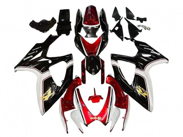 Carénages Moto Suzuki GSXR 600 / GSXR 750 2006-2007 - Rouge Blanc Noir Jaune