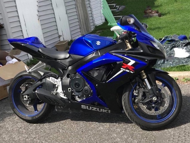 Carénages Moto Suzuki GSXR 600 / GSXR 750 2006-2007 - Bleu Noir Rouge