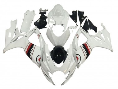 Carénages Moto Suzuki GSXR 600 / GSXR 750 2006-2007 - Blanc Rouge Noir Requin
