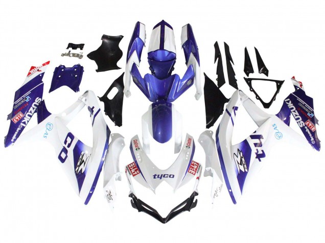 Carénages Moto Suzuki GSXR 600 / GSXR 750 2008-2010 - Blanc Bleu Noir Tyco