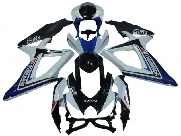 Carénages Moto Suzuki GSXR 600 / GSXR 750 2008-2010 - Blanc Bleu Noir Brillant Alstare