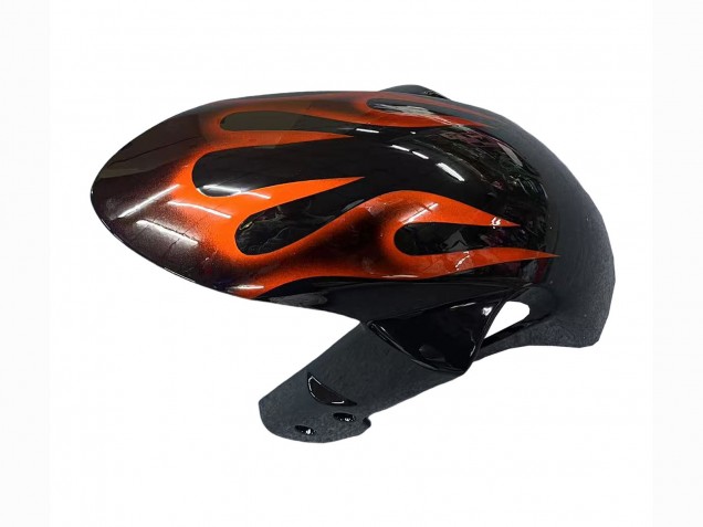 Carénages Moto Suzuki GSXR 600 / GSXR 750 2008-2010 - Noir Brillant Orange Flamme