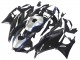 Carénages Moto Yamaha YZF R3/R25 2022-2024 - Noir Fibre de Carbone Style Argent Bleu