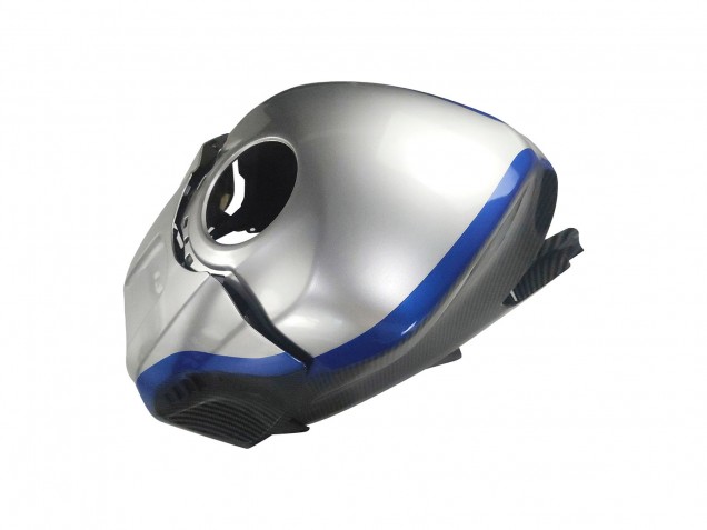 Carénages Moto Yamaha YZF R3/R25 2022-2024 - Noir Fibre de Carbone Style Argent Bleu