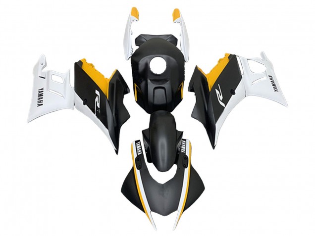 Carénages Moto Yamaha YZF R3/R25 2022-2024 - Blanc Jaune Noir Mat