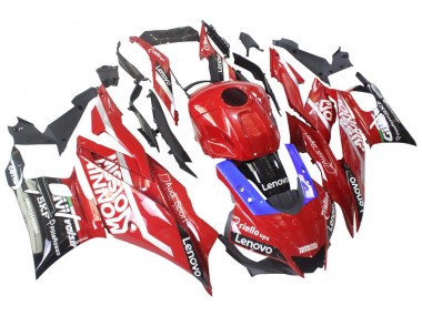 Carénages Moto Yamaha YZF R3/R25 2022-2024 - Rouge Bleu Noir Lenovo Valsir