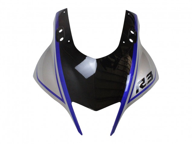 Carénages Moto Yamaha YZF R3/R25 2022-2024 - Argent Bleu Noir Brillant