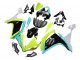 Carénages Moto Yamaha YZF 1000 R1 2007-2008 - Bleu Clair Vert Citron Noir