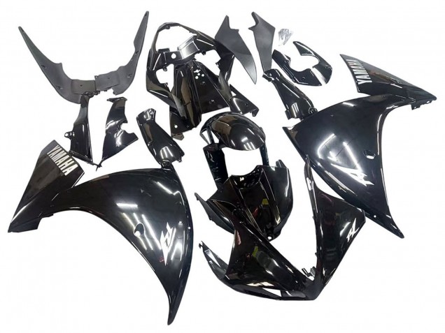 Carénages Moto Yamaha YZF 1000 R1 2009-2011 - Noir Brillant Blanc Décalque
