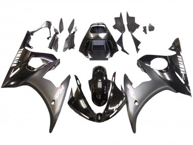 Carénages Moto Yamaha YZF R6 2003-2004 - Noir Brillant Noir Mat Blanc Décalque