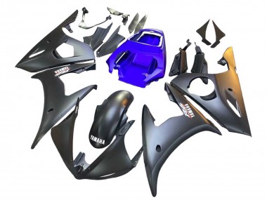 Carénages Moto Yamaha YZF R6 2003-2004 - Bleu Noir Mat