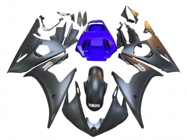 Carénages Moto Yamaha YZF R6 2003-2004 - Bleu Noir Mat