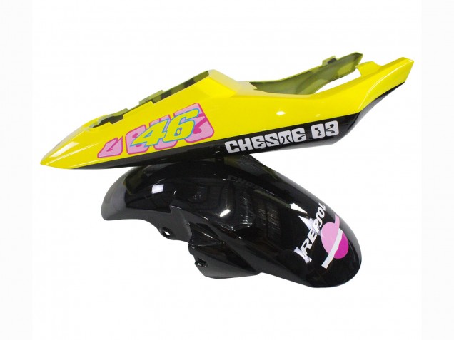 Carénages Moto Yamaha YZF R6S 2006-2009 - Jaune Rose Noir Brillant Rossi Repsol 46