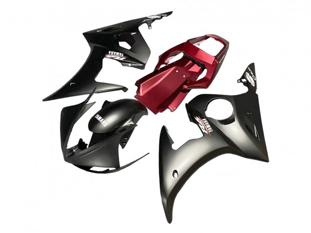 Carénage Moto Yamaha YZF R6S 2006-2009 - Rouge Noir Mat