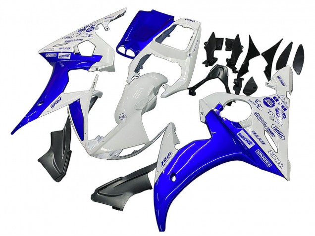 Carénages Moto Yamaha YZF R6S 2006-2009 - Blanc Bleu GYTR